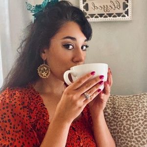 Orange polka-dot dress